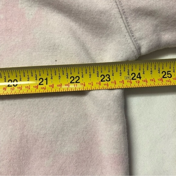 VERY Pale Pink/White Tye Dye Fuzzy Hoodie Size Small - Picture 6 of 9